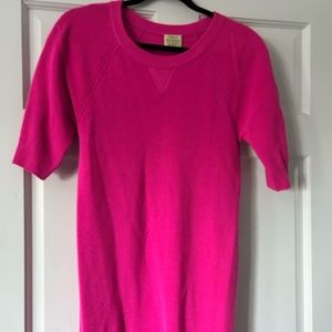 Fushia knit dress. Torn by Ronny Kobo